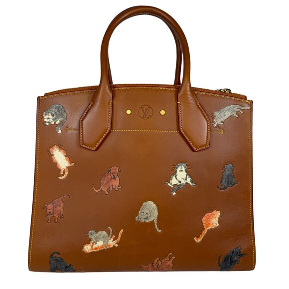 Louis Vuitton Catogram City Steamer bag MM cat tote Grace Coddington Rare LV - Picture 2 of 16